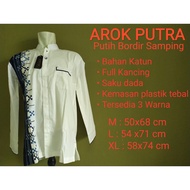 Koko Clothes / Muslim Men 's Clothing White Embroidery Side A Word Skirt (wholesale &amp; Ecer) | Baju Koko/Baju Muslim Pria Putih bordir Samping Arok Putra (Grosir &amp; Ecer)