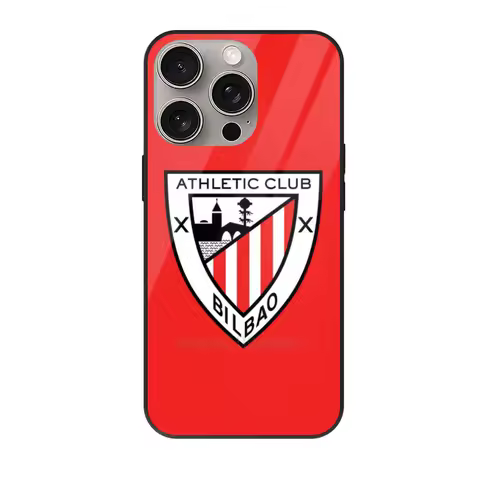 The Athletic Bilbao Tempered Glass Case For Iphone 16 15 14 12 13 11 Etc.Series Soft Tpu Cover Sport