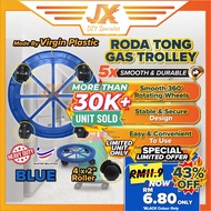 Blue Gas Tank Trolley Cylinder Roller Gas Stand Roller Wheel Roda Troli Gas Tong Dapur Tapak Troli T