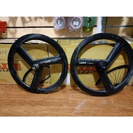 20" 451 Luce Carbon Wheelset Folding Bike rim Bicycle Support Tyre 20 x 1-1/8 and 20 x 1-3/8 3 spoke