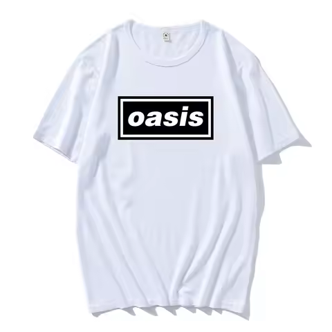 Hip Hop Streetwear Live'25 Oasis-s Band Tshirts Round Neck Cotton Unisex Tee-shirt Summer Casual Gra