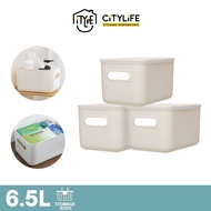 Citylife 6.5L Multi-Purpose Desk Wardrobe Sleek Storage Container with Closure Lid - Tall S H-7702