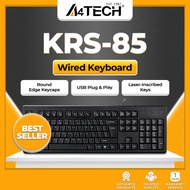 A4Tech KRS-85 USB Wired Keyboard, Comfort PC Office Desktop, Round Edge Keycaps, Laser Inscribed