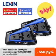 Lexin Bluetooth Motorcycle Intercom 10 Ways Wireless Moto Helmet Headset Interphone B4FM PRO Music S