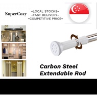 👍CHEAPEST!!!👍 Stainless Steel Round Head Extendable Curtain Rod Telescopic Shower Rod Laundry Pole