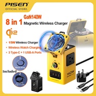 PISEN(KF27) 8 in1 Qi2 15W Magnetic Wireless Charger 140W Type C Fast Charge Wireless Watch Charger
