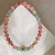 【小禮物推介】彩虹色系 碧璽 6 mm西瓜彩虹手鏈 天然水晶設計