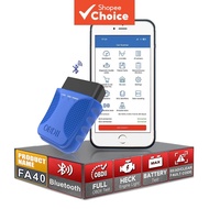 One Piece FA40 OBD2 Code Reader, Diagnostic Tool Compatible With iOS & Android, Auto Code Scanner Fo