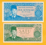 Uang 2 setengah dan 1 rupiah Soekarno Borneo Souvenir Replika Repro