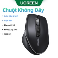 UGREEN M751 Chuột không dây cuộn siêu nhanh Bluetooth 5.4&2.4GHz Ergonomic Wireless Mouse 5000DPI 6