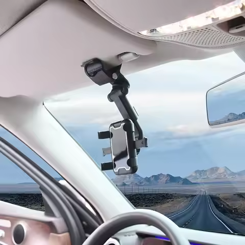 Universal Clip Car Phone Holder 360 Degree Rotatable Retractable Phone Mount Stand For Dash Cam GPS 