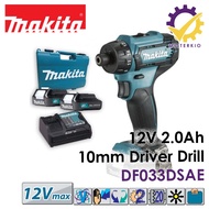 Makita DF033DSAE, 12v 2.0ah 10mm (3/8") Cordless Driver Drill