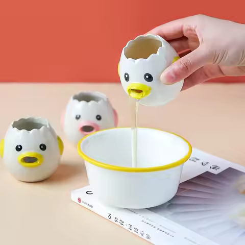 Egg White Separator Cute Chicken Ceramic Egg Yolk Protein Separator Egg Filter Kitchen Tools Baking