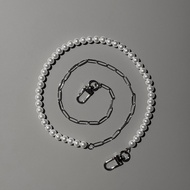 [全新] Y2K / Y3K / Pearl + Chain / White + Silver / Neck Strap / Crossbody Sling / Wrist Tricord / App