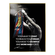 Football Soccer Star Messi Ronaldo Poster Motivational Quotes Decorative Paintings Canvas Wall Art P