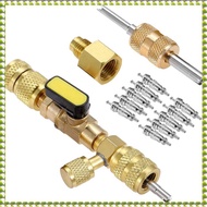 R410A R22 Valve Core Remover Installer Tool with Dual Size SAE 1/4 & 5/16 Port for R404A R407C R134A