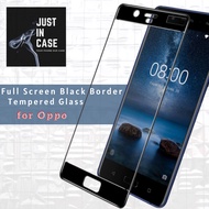 Oppo A71 A79 A83 2018/A91/A94/A95 4G 5G/F15/Reno 3 Full Cover Flat Black Border Tempered Glass Phone