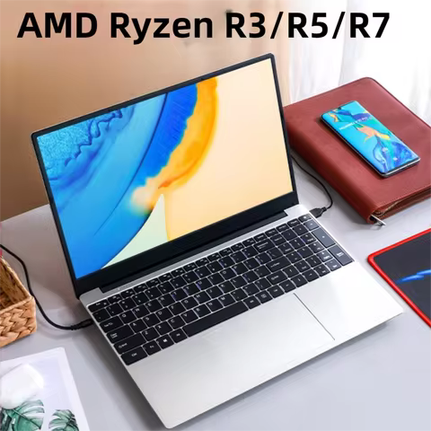 AMD Ryzen R5 R7 Slim Gaming Laptop 15.6 Inch IPS Laptops Portable notbook computer pc Windows11 Fing