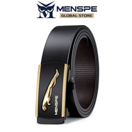 MENSPE Mens Belt Men Fashion Belt Men Genuine Leather Belts Leopard Pattern Belt Two-layer Cowhide A