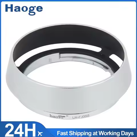 Haoge LH-FJ35S Round Metal Lens Hood for Fujifilm XF 35mm 23mm F/2 R WR Silver