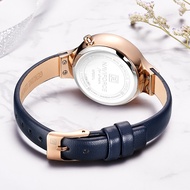NAVIFORCEผู้หญิงแฟชั่นสีฟ้าควอตซ์นาฬิกาเลดี้หนังสายนาฬิกาข้อมือที่มีคุณภาพสูงสบาย ๆนาฬิกาข้อมือกันน้ำของขวัญสำหรับภรรยา