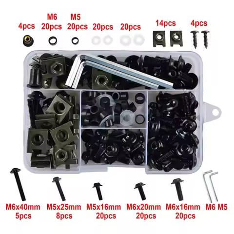 1set Motorcycle Black Fairing Bolts Screws Kit For Yamaha YZF R6 R1 R25 R125 R3 T-MAX MT XJR Motorcy