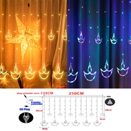 💥Hari Raya LED Curtain Light Diwali Deco Fairy String Light Deepavali Decoration Outdoor Indoor