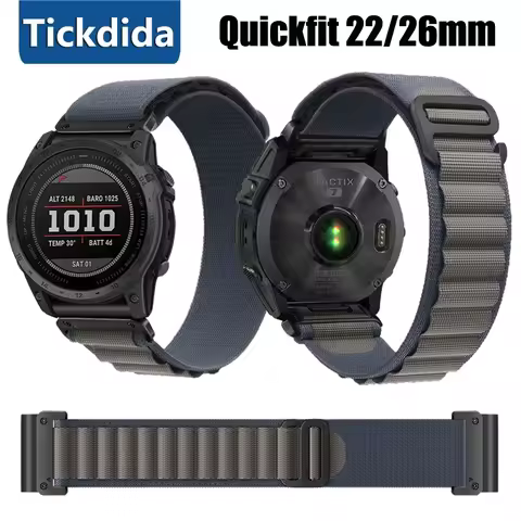 Quickfit 22mm 26mm Nylon Strap for Amazfit T-Rex UItra 2 Falcon UItra2 Smart Watch Band for Garmin F
