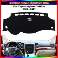 For Toyota Alphard Vellfire 2008-2015 2016 2017 Dashmat Dashboard Cover Pad Mat Anti-UV Sunshield Protect Carpet Car Accessories