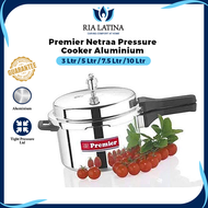 Premier Netraa Pressure Cooker - Aluminium - 3 Ltr / 5 Ltr / 7.5 Ltr / 10 Ltr