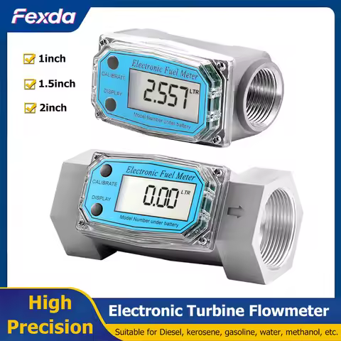 1inch/1.5inch/2inch LCD Display Turbine Water Flow Meter High Precision Electronic Flow Counter for 