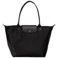 Genuine longchamp Le Pliage NEO Shoulder Bags Thick nylon dumpling bag long handle Large size Tote Bag 1899578001 Black color