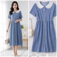 FERO DENIM DRESS BORIR BUTTERFLY COLLAR DENIM DRESS/ 2981