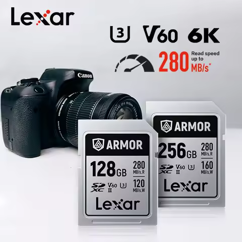 Lexar ARMOR SILVER PRO SDXC UHS-II Card V60 SDXC Memory Card 128GB 256GB Max 280Mb/s High Speed 6K V