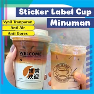 Bandung Stickers Transparent Packaging Label Stickers for Drink Cups, Iced Tea, Boba, Chocolate Cups