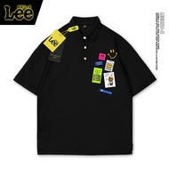 Lee Tide แบรนด์ลำลองเสื้อโปโลผู้ชายคอปกแขนสั้นเสื้อยืดเทรนด์เสื้อหลวมด้านบนเสื้อโปโลนักเรียน Tide br