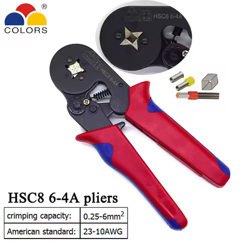 HSC8 10S 0.25-10mm2 23-7AWG HSC8 6-4A/6-6 0.25-6mm2 HSC8 16-4 crimping pliers electric tube terminal
