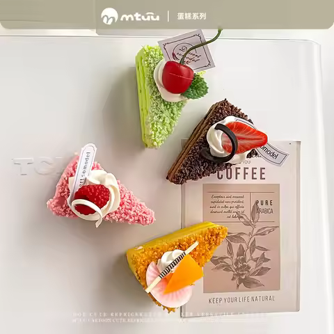 1PCS Cute Cake Magnetic Fridge Magnets Decorative Refrigerator Magnets for Home Decor Kawaii DIY Emb