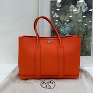 Hermes花園包30 Garden party 黃金尺寸 2R芍藥粉 包身硬挺，99新 T刻