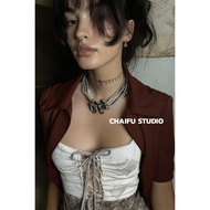 necklace for men necklace for women long necklace Chaifu Studio/X261 European American Exaggerated L