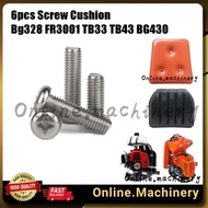 6 Biji Skru Screw Mesin Rumput Cushion Back Pad Bg328 TB52 TB33 TB43 BG430 TL33 GX35 Ogawa Tanaka Mi