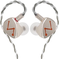 Letshuoer DZ4 in Ear Monitor Headphones, HiFi Wired Earbuds with Alloy Faceplace Detachable Silver-P