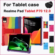 For Realme Pad P70 12.0 inch Universal Soft Silicone Shockproof Stand For Tablet P70 12.0 inch p70 P 70  Fashion colors four corner Thickened Tablet Protective Case