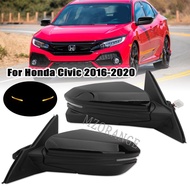 Heated Rearview Mirror Assembly Accessories For Honda Civiv 2016 - 2020 8 PINS Turn Signal Electric 