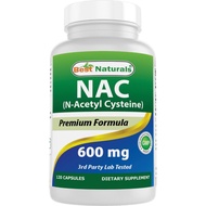 Best Naturals NAC - N Acetyl Cysteine 600 mg 120 Capsules - n Acetyl cysteine - Powerful antioxidant
