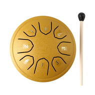-Rain Drum for Outside Steel Tongue Drum 8 Notes 4.5 Inch Chakra Tank Drum Steel Percussion Padded M