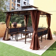 Outdoor gazebo sunshade tent, outdoor aluminum alloy open-air terrace, simple mobile garden courtyar