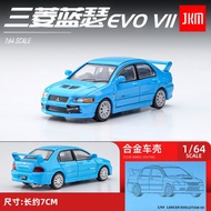 Jkm Car 1/64 Mitsubishi Lancer EVO7 generation JDM alloy car decoration miniature model real car blu