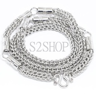 s2shop สร้อยคอสแตนเลสแท้ สร้อยคอพระ ลายข้าวโพด ห้อยพระได้ 5 องค์ ความกว้าง 10 มม.ความยาว 24 26 28 นิ