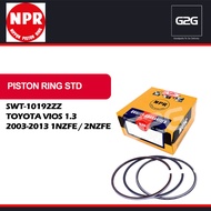 PISTON RING STD NPR SWT-10192ZZ TOYOTA VIOS 1.3 2003-2013 1NZFE / 2NZFE